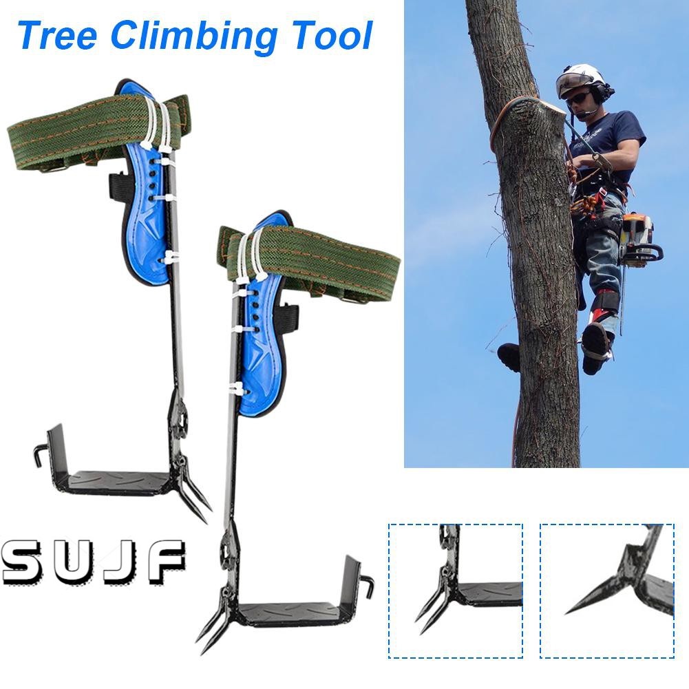 2 Gears Tree Climbing Spike Set Safety Belt Adjustable Lanyard