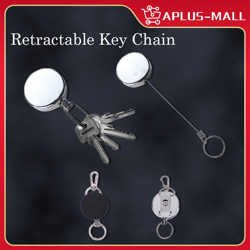 Stainless Steel Retractable Key Chain Retractable Badge Holder Anti ...