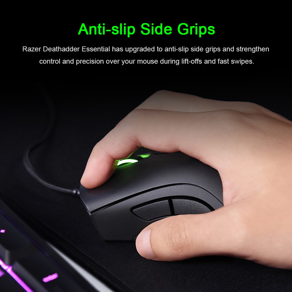 Razer DeathAdder Essential Wired Gaming Mouse 6400DPI Optical Sensor  Professional PC Gaming Mouse Shopee Philippines
