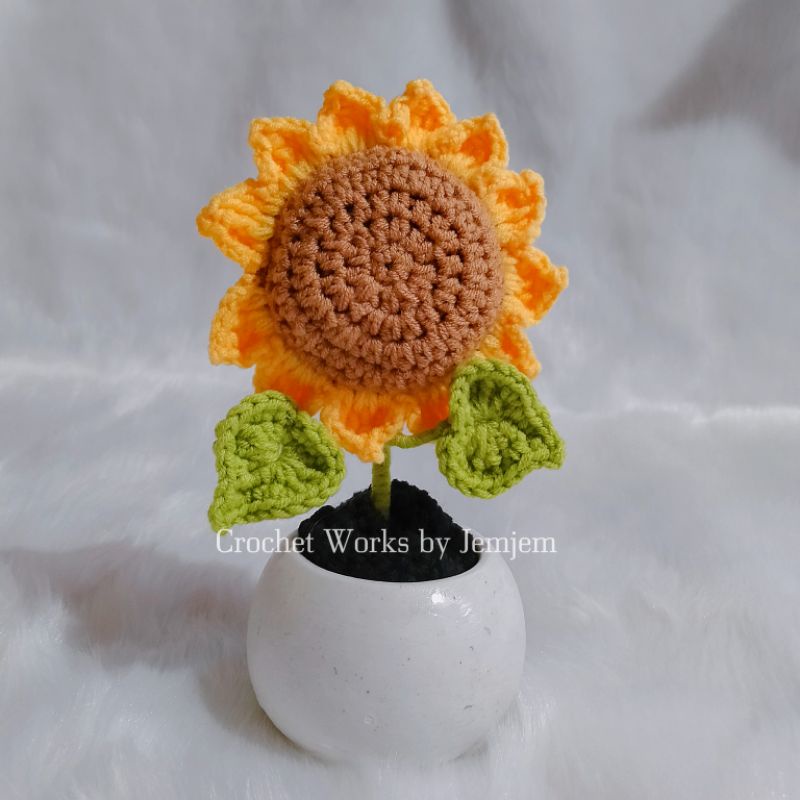 Crochet Sunflower in Pot Shopee Philippines