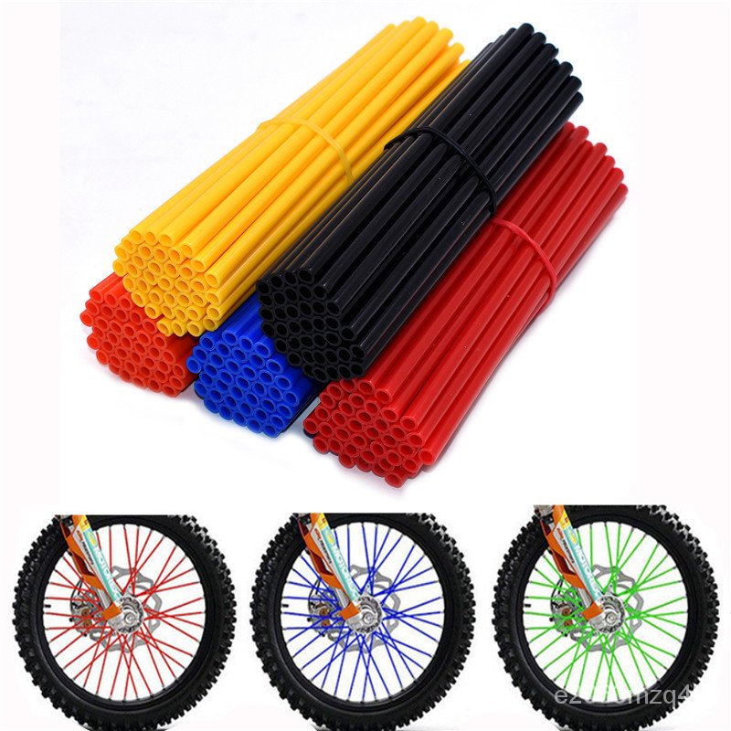 72Pcs/Pack Bike Wheel Spoke Protector Colorful Motocross Rims Skins