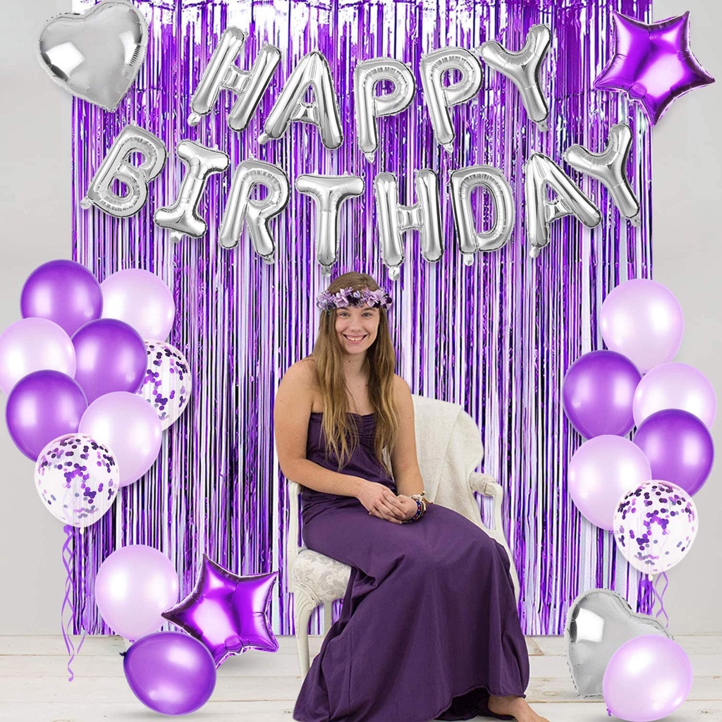 purple birthday decorations