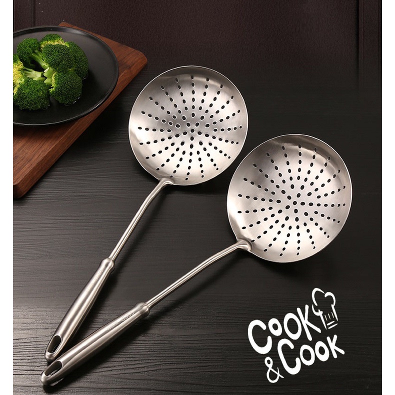 Perforated 304 stainless steel racket for large food scooping, sturdy ...