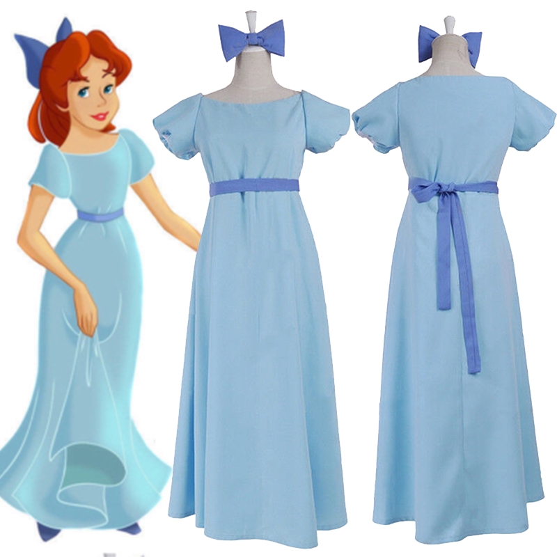 Fairytale Peter Pan Wendy Darling Princess Cosplay Costumes Blue Dress+Headwear  | Shopee Philippines