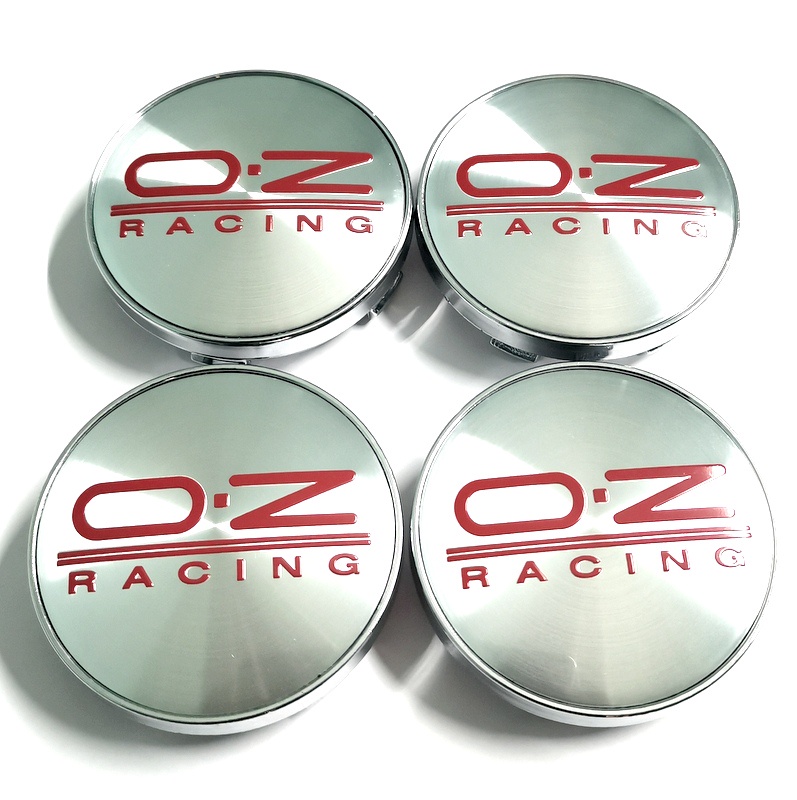 4pc 60mm OZ O.Z Racing Logo Black Silver Car Modified Wheel Center ...