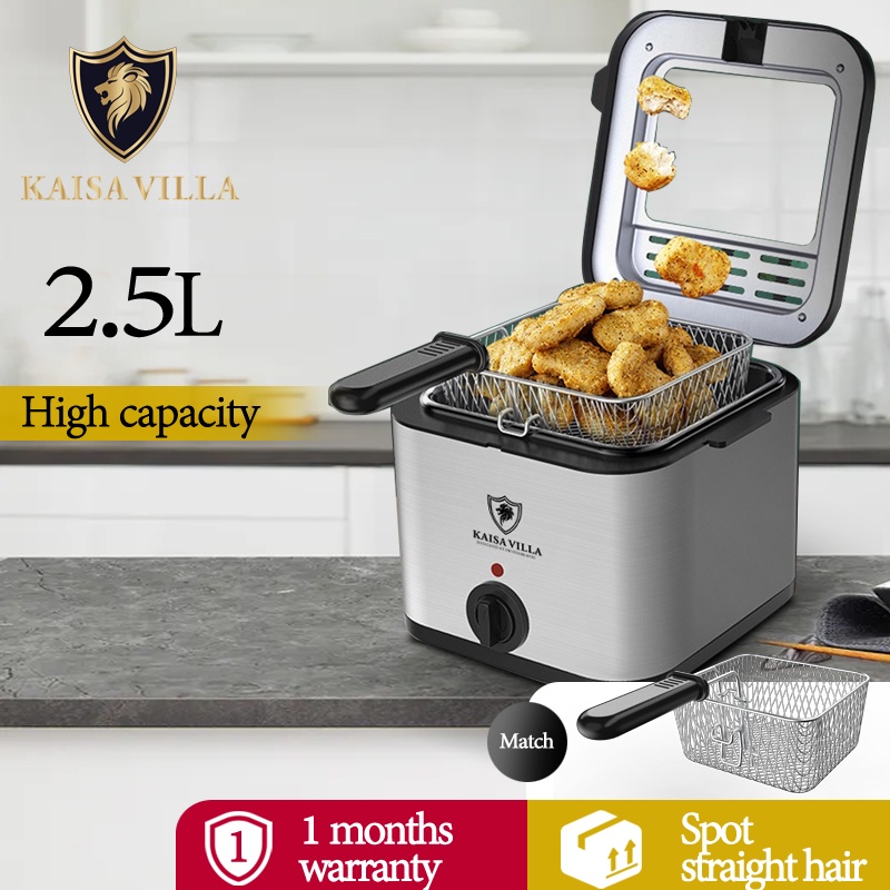Kaisa Villa deep fryer 2.5L electric deep fryer fried chicken stainless