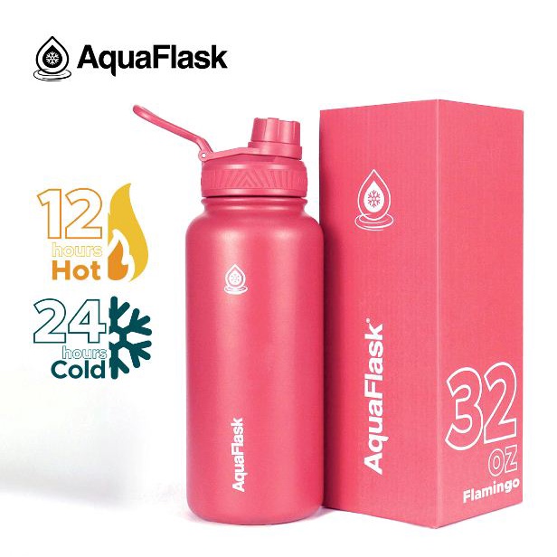 Aquaflask 18oz Cherry Red Wide Mouth with Spout Lid Vacuum