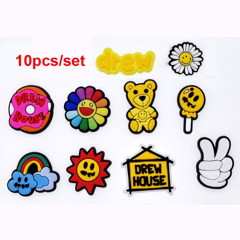 13pcs Cute Drew House Jibbitz Charm Justin Bieber Shoe Charms Pin