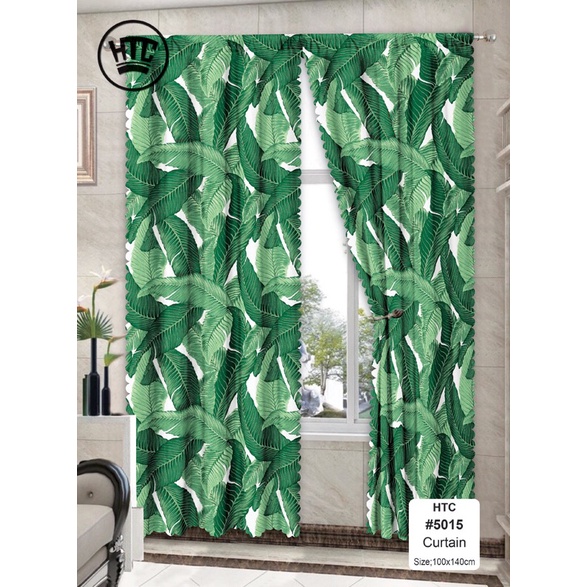 Kurtina 100cm*140cm 1PC Green Fresh Curtain Plain Window Door Home ...