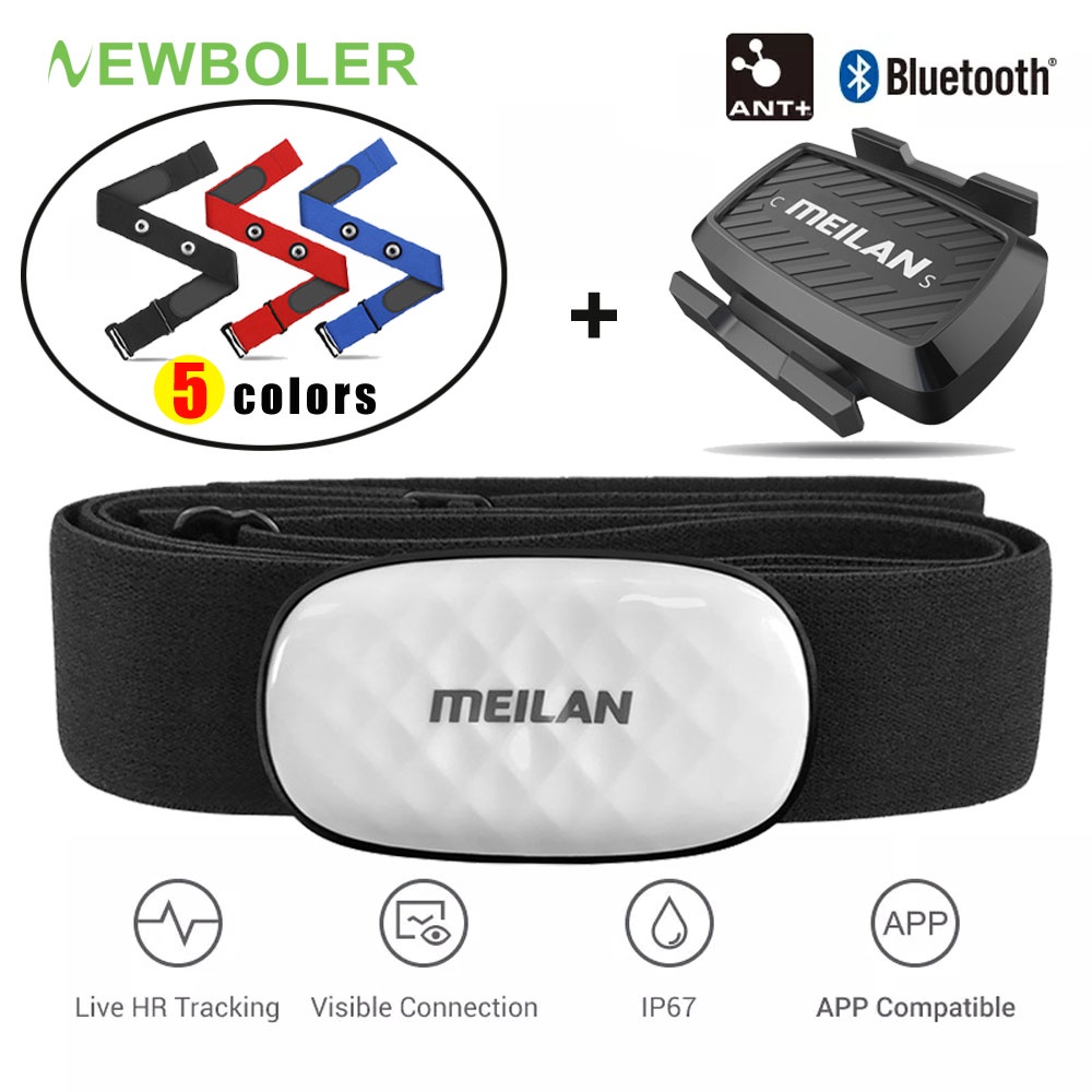 Meilan Chest Heart Rate Monitor Strap Bluetooth 4.0 ANT+ Dual Mode Sensor Waterproof For Wahoo
