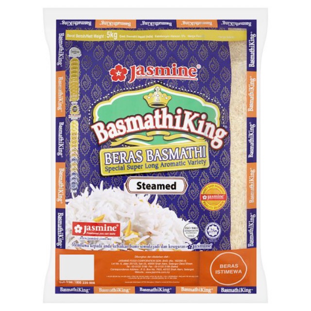 Jasmine Beras Basmathi King Special Super Long Rice 5kg | Shopee ...