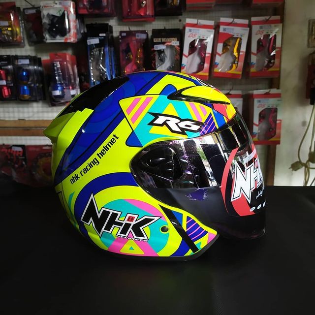 NHK R6 PIGMENT YELLOW GLOSSY HELMET | Shopee Philippines