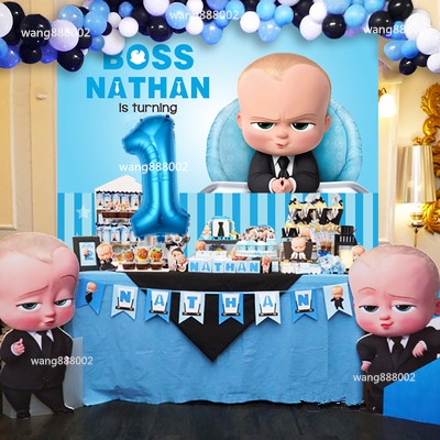 62pcs/set Baby Boss Theme Party Decoration Cartoon Boss Foil Balloon ...