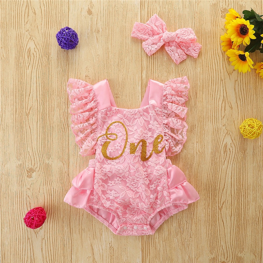 First Birthday Dress for Baby Girl Pink Princess Backless Dress Flower