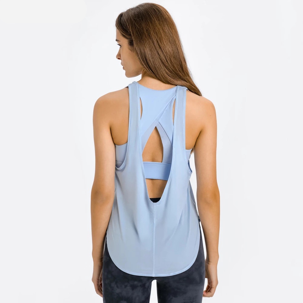 SALUDMOVE 2in1 Sports Tank Top and Bra Lightweight Back Open Mesh Fitness Vest Ladies Naked Feel Cutout Workout Gym Running with Built In Bra DT262 Shopee Philippines