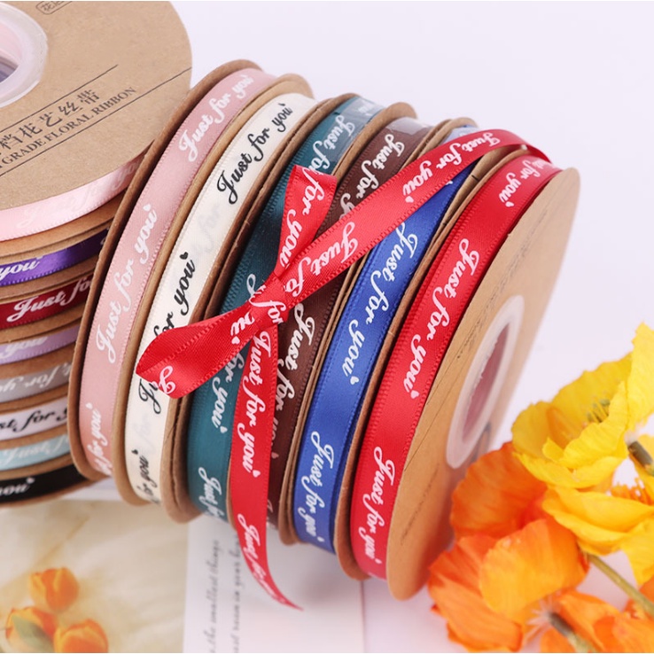 5 Meters*1cm Just for you Ribbon ~ Gift Cake Decoration Ribbon Bouquet ...