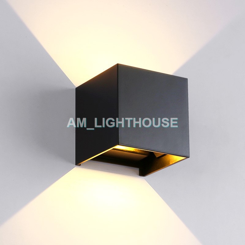 IP65 Adjustable Outdoor Up Down LED Wall Light 6w Aluminium Cube