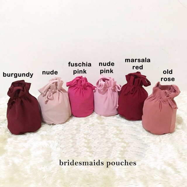 Draw String Bridesmaid Pouch Bride Pouch Shopee Philippines