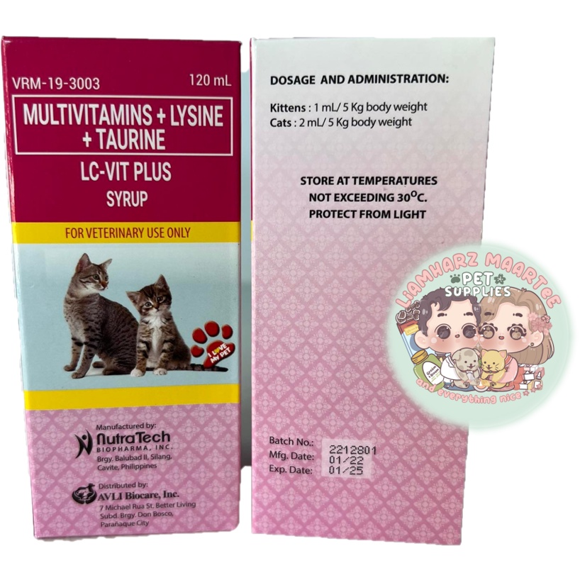 LCVIT PLUS SYRUP FOR CATS AND KITTENS 120ml Shopee Philippines