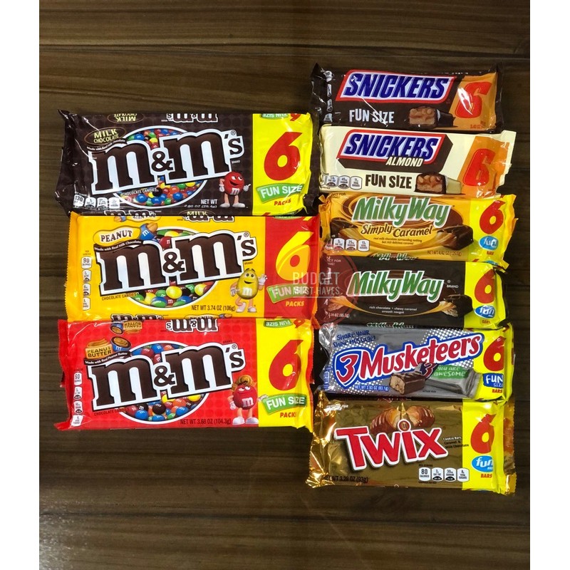 Nestle, Mars 6pack/Big Pack Fun size(Snickers, Baby Ruth, Milky Way, 3