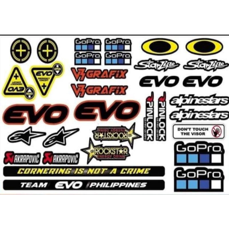 EVO helmet visor stickers set waterproof Shopee Philippines
