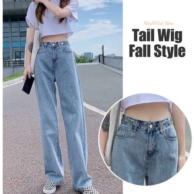 NEW ARRIVAL STRAIGHT CUT MOM JEANS Wide-Leg Jeans