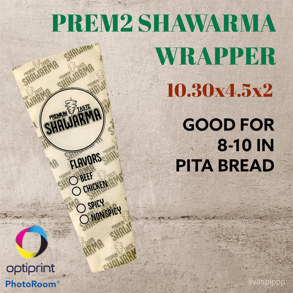 Shawarma Wrapper Prem2 Design with Flavors(100pcs) Greaseproof Paper ...