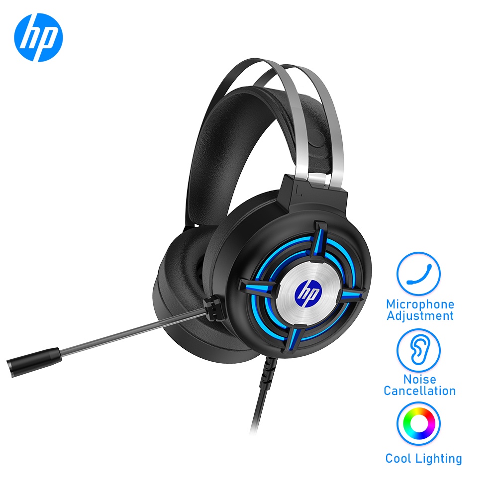 HP H120 Gaming Headset Heavy Bass Cool Lights PC Headphone with ...