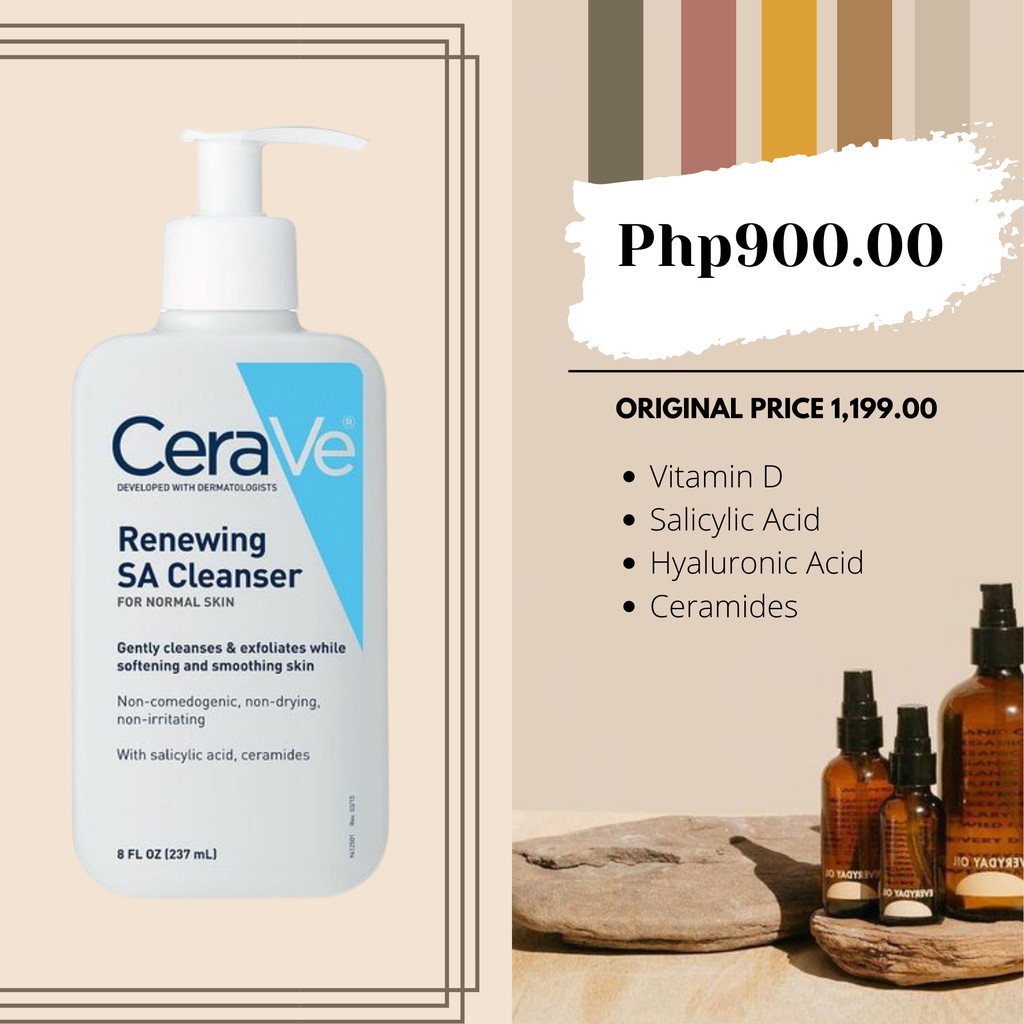 Cerave Renewing Sa Cleanser 237ml Shopee Philippines