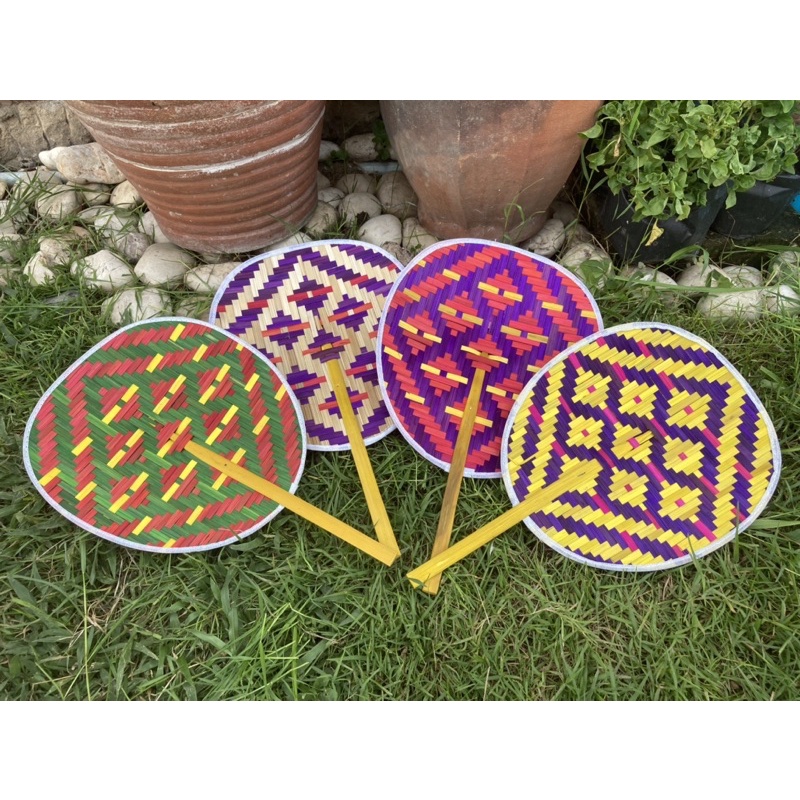 Thai Pattern Weaving Bamboo Fan Ancient Wicker Work Souvenir | Shopee ...