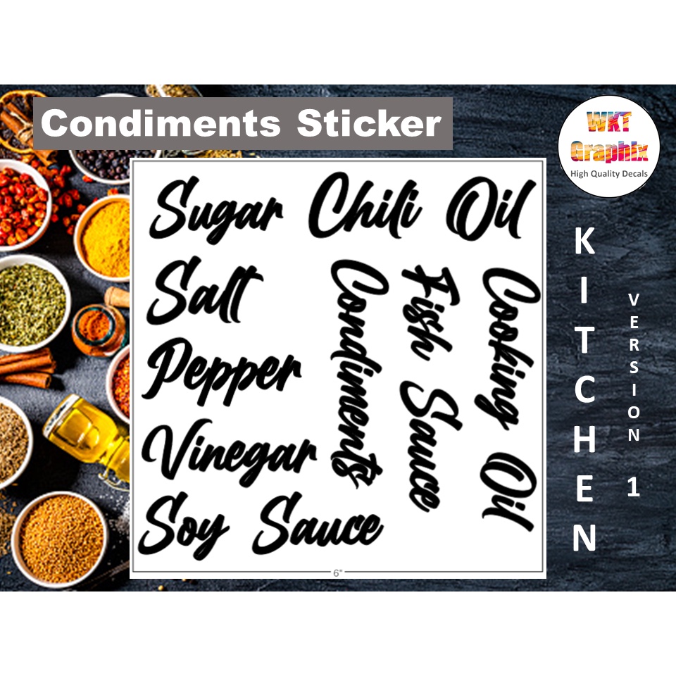 Sticker Label for your Kitchen Condiments (Waterproof) Shopee Philippines