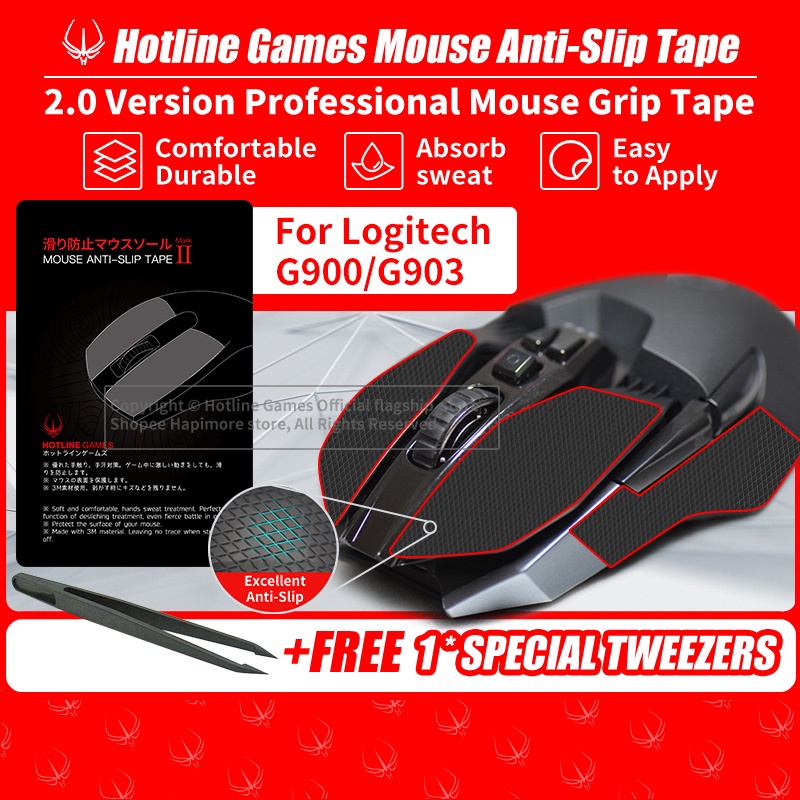 Hotline Games 2.0 Mouse Grip Tape For Logitech G900 / G903 Gaming Mouse ...