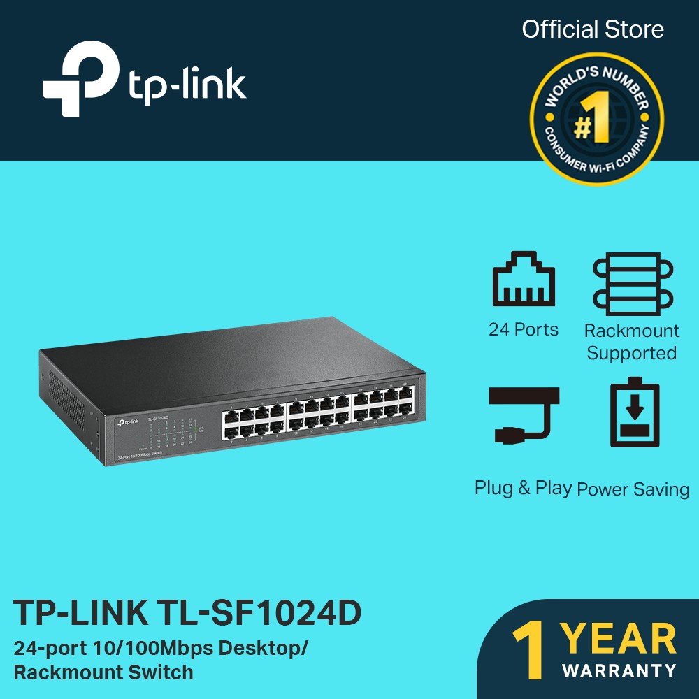 TPLink TLSF1024D 24port 10/100Mbps Network Switch Hub Shopee