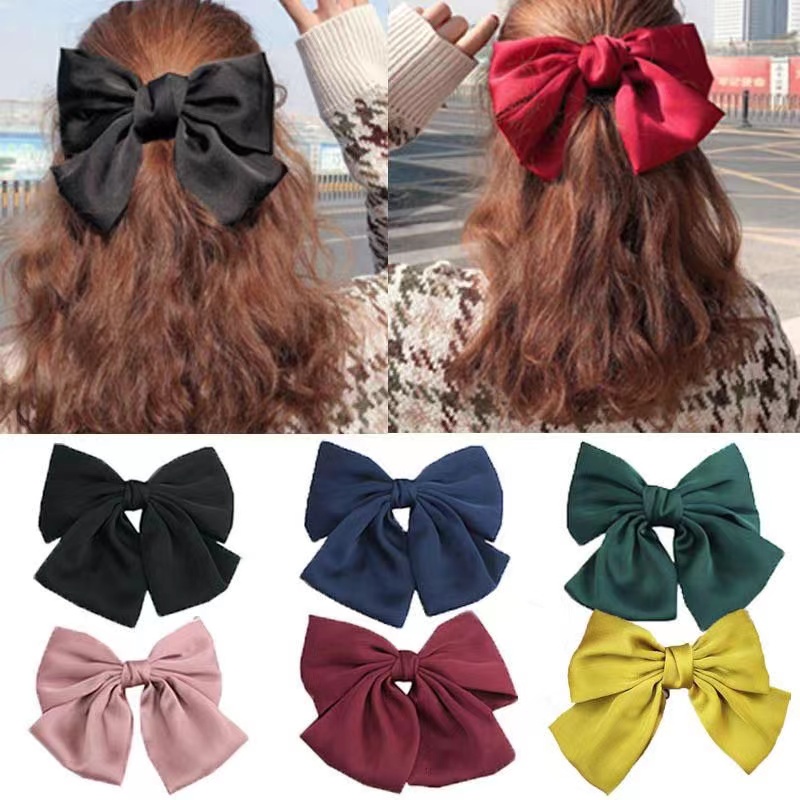 Korea Elegant Bow Hairpin Large Ribbon Hair Clip | Shopee Philippines