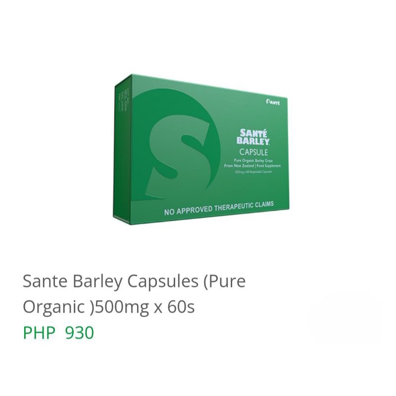 SANTÉ BARLEY CAPSULES ( TREAT GOUT, ARTHRITIS AND LOWER URIC ACID