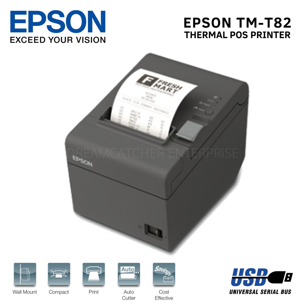 Epson Tm T82 Thermal Pos Receipt Printer Usb Serial Interface Shopee Philippines 3384