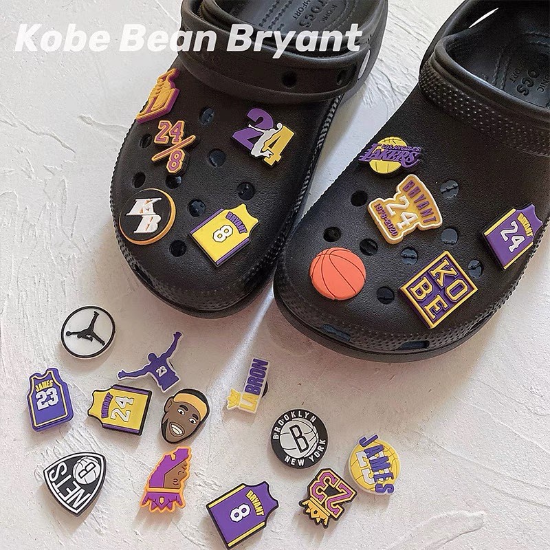 New NBA Kobe Lakers James boy Jibbitz Crocs Pins for shoes bags High