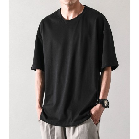 Korean Simple Personality Men's T-shirts High Quality Cotton Short ...