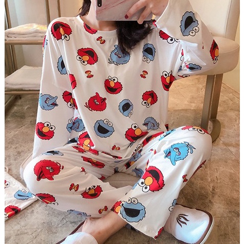 Red Blue Frog Elastic Pajamas Set DN059 (With Real Photo) | Shopee ...