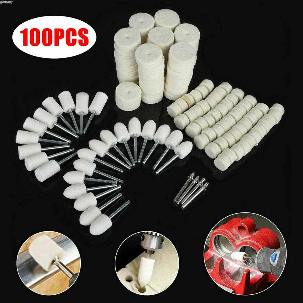100pcs Wool Felt Polishing Wheel Buffing Pad Wheel Cone Tips Bob
