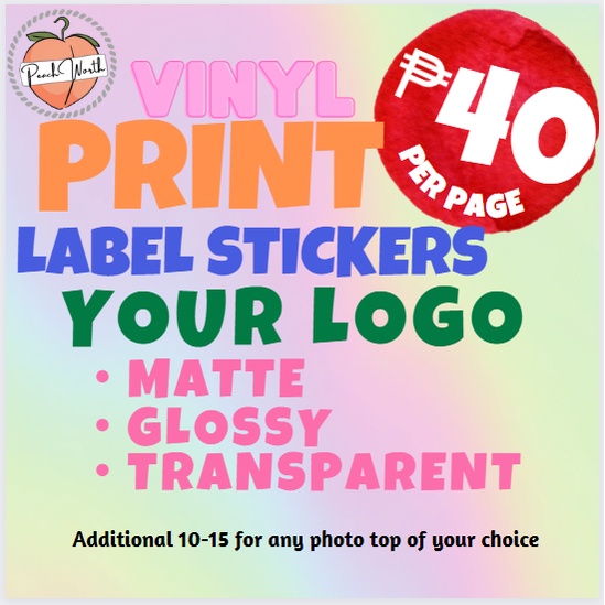 Vinyl Sticker Print / Label Printing Shopee Philippines