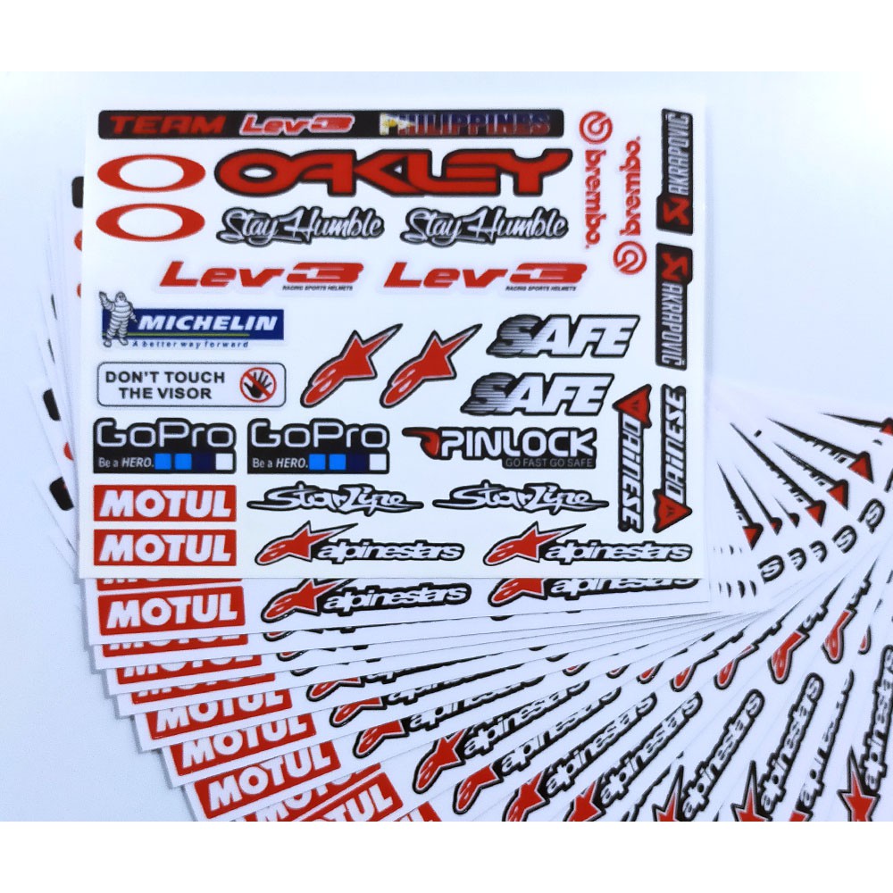 Helmet Visor Stickers - Vinyl Laminated for LEV3, ZEBRA, GILLE, HNJ ...
