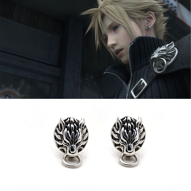 Hot Game Final Fantasy Cloud Strife Wolf Stud Earrings For Men Women ...