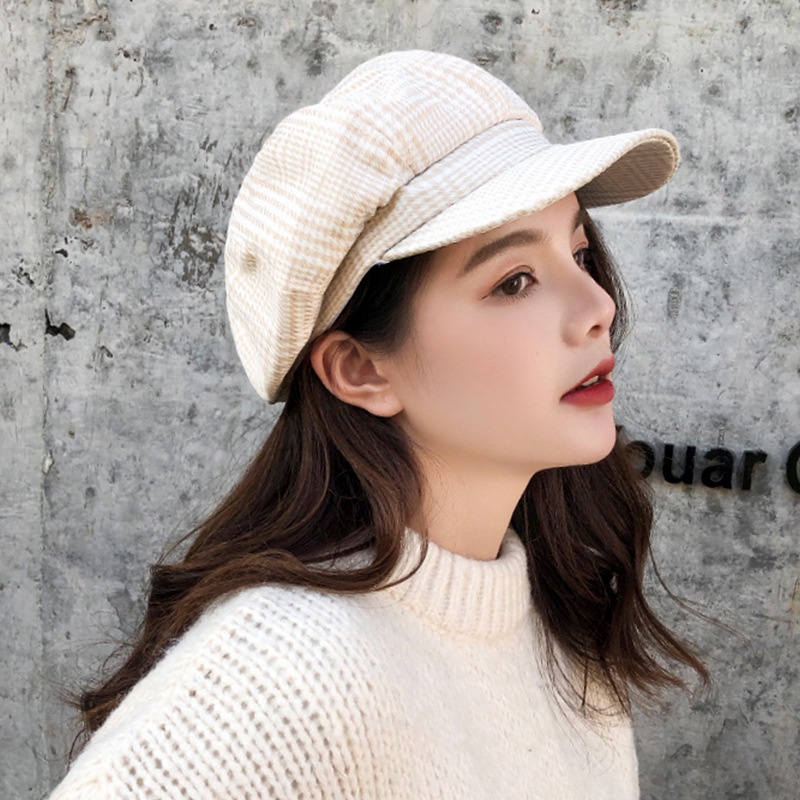 Women's Korean Fashion elegant couple beret hat（#Plaid, checkered,  Grid）Retro adjustment sun protection cotton cap, Women's Fashion, Watches &  Accessories, Hats & Beanies on Carousell