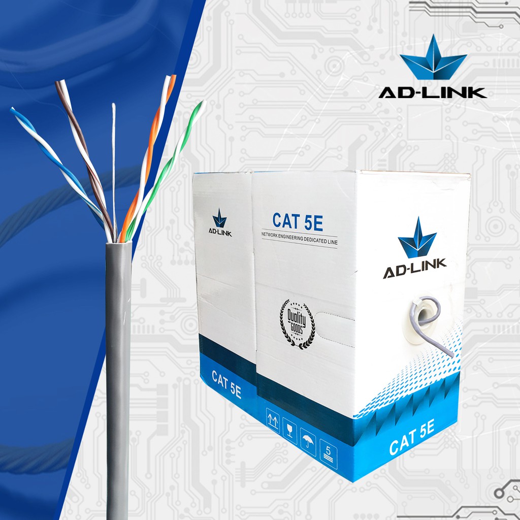 Câble Réseau UTP CAT.5E 305 Mètres - Câble Ethernet Jaune, CCA, Pour Installation Réseau