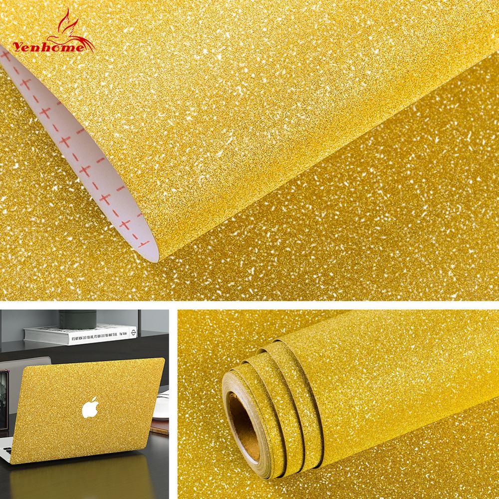 PVC Glitter Wallpapers Kitchen Bedroom Contact Paper Waterproof DIY Self Adhesive Shiny Wall