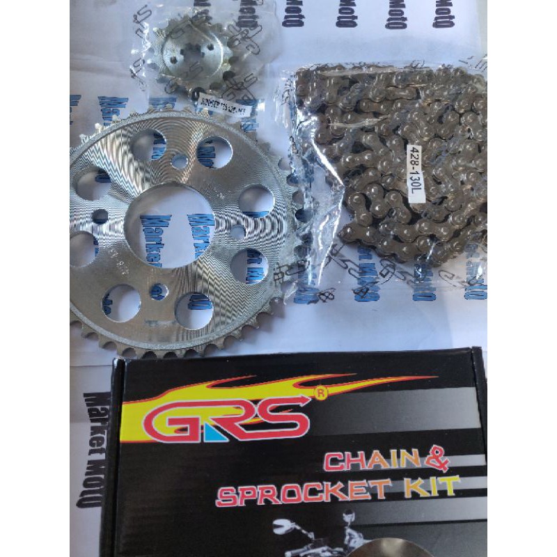 rouser 135 chain sprocket chainset 15/43/428 130L Shopee Philippines