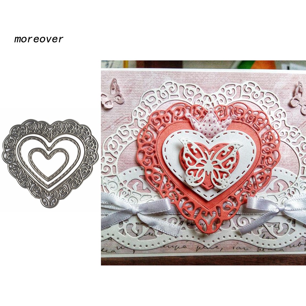 MORE♥Heart Frame Metal Cutting Dies DIY Scrapbook Paper Cards Photo ...