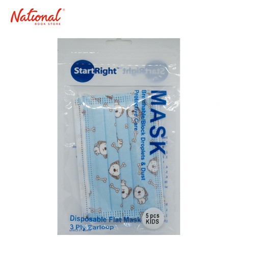 Start Right Face Mask Kids 3-Ply Surgical 5S/Pack Dog Blue | Shopee ...