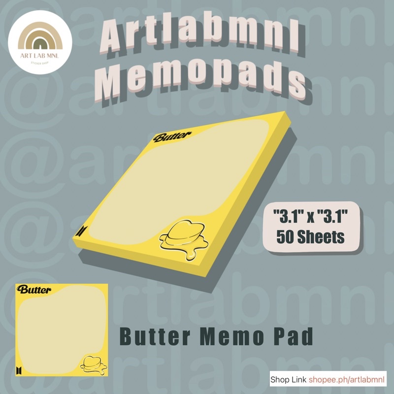 BTS Butter Memo Pad Designed by ArtLabMNL | Shopee Philippines
